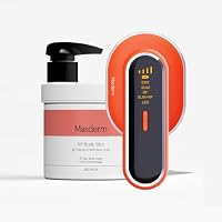 MASDERM Kit Cellulite 2 in 1 Dispositivo a Radiofrequenza Corpo + Crema Anticellulite 500ml Massaggiatore per Cellulite e Grasso, Radiofrequenza Professionale