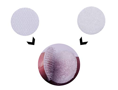Mini Skater 300Pcs (150 Pairs) 20 Mm/0.78 Inch Diameter Self Adhesive Nylon Sticky Back Coins Hook Loop Strips Fastener Round Dot Stickers Tapes For Hanging Sewing Clothing Crafts (White) #TOP2