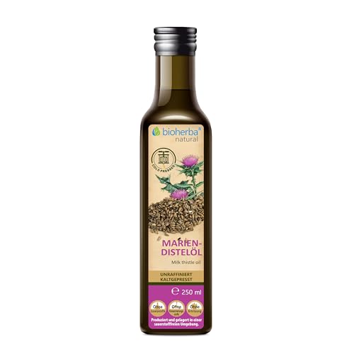 Mariendistelöl Kaltgepresst Bio 250 ml by BIOHERBA – Hochwertiges Unraffiniertes Öl für Maximale Nährstoffdichte