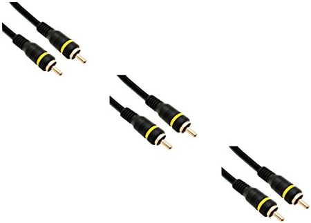 Miniatura 3 de Paquete de 3, cable de video compuesto, RCA macho, conectores chapados en oro, 25 pies, CNE499289