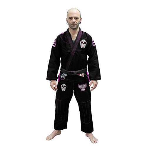 Raven Fightwear Bjj Gi La Calavera Catrina Men's -A0 Brazilian Jiu Jitsu Kimono Mma Uniform Cotton Judo Grappling Karate #TOP1