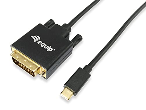 Cable de vídeo USB C a DVI-D de 1,8 m Equip para trabajar con doble pantalla en la oficina en casa