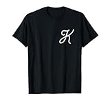 Vintage-Style Letter K | Initial | Monogram | Script Font T-Shirt