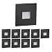 ledscom.de Luce LED per scale/luce per scale FOW per interni ed esterni, downlight, angolare, nero, 85 x 85mm, bianco caldo, 10pcs.