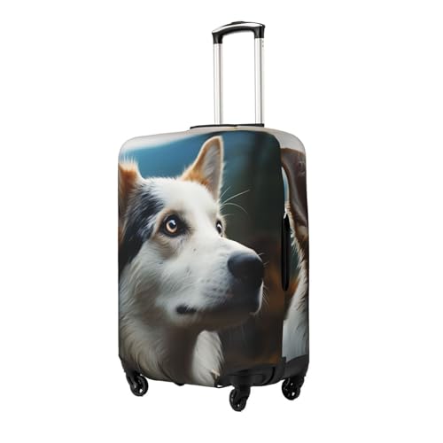 Travel Luggage Cover Elastic Anti-Scratch Suitcase Protector Washable Travel Suitcase Cover Dog Looking Faraway Luggage Protector Fits 18-32 Inch Suitcase2
