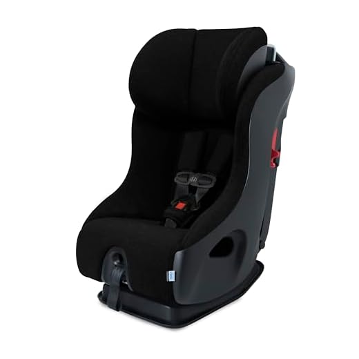 Clek Fllo Convertible Car Seat - Compact Design for 3-Across Seating, Extended Rear-Facing with Anti-Rebound Bar (Carbon)