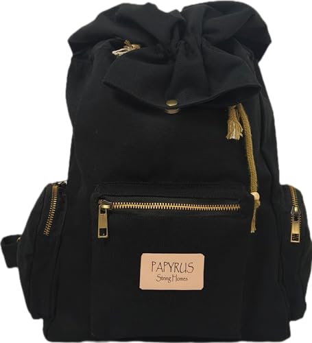 Image of Canvas Drawstring Backpack, Small size(10 Liters),Adjustable Shoulder Straps,Metal zippered pockets,Casual Travel Daypack