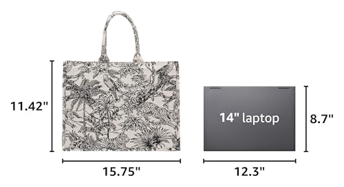 Bolso tote de gran capacidad con bordado de flores miniatura 3