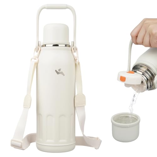 Image of Konokyo 50oz Thermos for Cold Drinks, Insulated Water Bottle, Beige