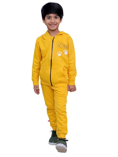 Image of The Mom Store Kids Sweatshirt With Joggers Set| Cotton With French Terry | Cute Prints | Warm | For Boys & Girls | Trendy Winter Sets For Kids | Hoodie And Sweatpant Set