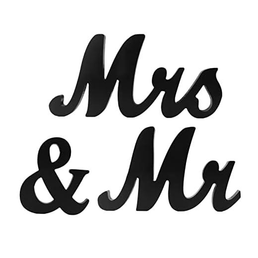 Bokstavsdekoration Herr och Fru Sign Gift Banner Bröllopsdekorationer Set Mr Mrs Signs för Bröllopsbordsdekorationer