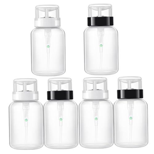 OFFIGAM 6個 化粧品用押しボトル 携帯便利漏れ防止メイク落とし空容器 ネイルアート詰め替え用 白黒各旅行用化粧水ディスペンサー