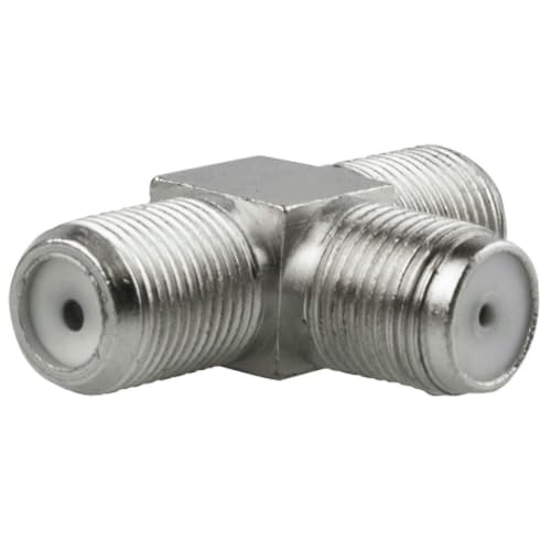 Conector F 2 Hembra a 1 Macho, Rosca TV-Sat, conectar Antenas y Otros componentes de transmisión de señal. Ideal para Mejorar tu instalación.