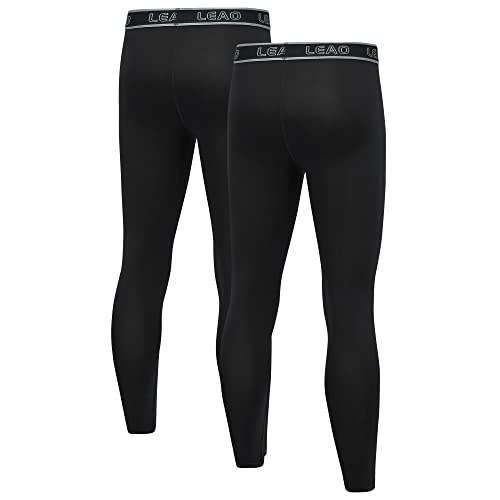 LEAO Camiseta de compressão para meninos jovens manga longa de lã secagem rápida esportes camada de