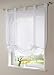 Uphome 1pcs Cute Bowknot Tie-Up Roman Curtain - Tab Top Sheer Kitchen Balloon Window Curtain,39 x 55 Inch,White