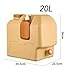 Generic 20L Water Container with Spigot Water Jug for Outdoor Handwashing Emergency, 34.5cmx23.5cmx34cm, Brown