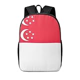 HJLUUFT Mochila ligera con estampado de bandera de Singapur, bolsa de viaje para artículos personales, mochila de viaje aprobada para vuelos, Negro -, Talla única
