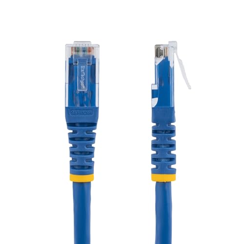 Image of StarTech.com 1 ft. CAT6 Ethernet Cable - 10 Pack - ETL Verified - Blue CAT6 Patch Cord - Molded RJ45 Connectors - 24 AWG Copper Wire - UTP Cable (C6PATCH1BL10PK) | 10 Pack, 24AWG copper, Patch Cable, Ethernet Cord, ETL Verified, Molded, Wire, Connectors, UTP