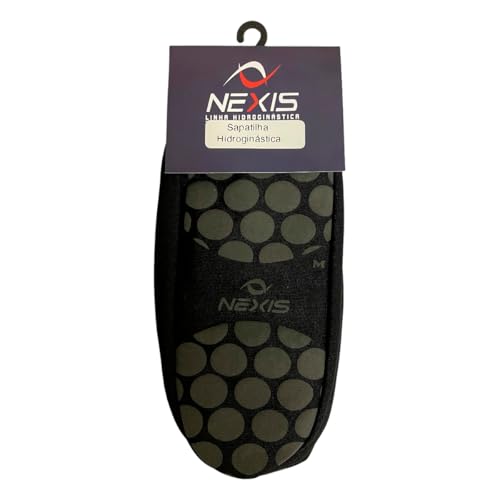 Meia Sapatilha Hidroginástica Antiderrapante Hidro e Piscina (Preto, G (38-42))
