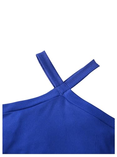 Image of Floerns Girl's 2 Piece Outfit Rib Knit Cami Top and Tiered Layered Skirt Set