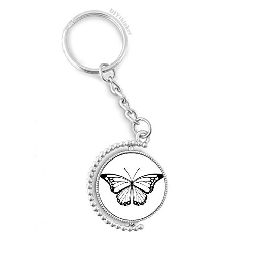 Llavero rotativo de mariposa negra DIYthinker con anillo pilgrim para llaves