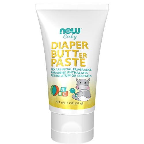 NOW Foods Baby, Diaper Butter Paste, Fragrance Free, No Artificial Fragrance, Parabens, Phthalates, or Petrolatum, 2-Ounce