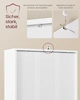 VASAGLE Bücherregal, 5-stöckiges Standregal mit Tür, 60 x 24 x 145.9 cm – Ansicht 5