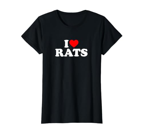 I Love Rats,I Heart Rats T-Shirt, Women, Black, X-Small