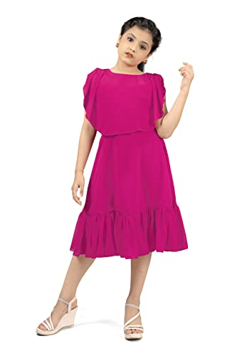 Image of Fashion Dream Girls Calf Length Ruffle Dresses (Pink 3-4 Year)
