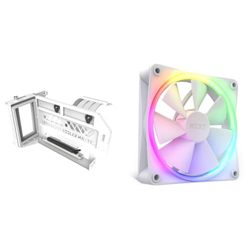 Image of Cooler Master MasterAccessory Vertical GPU Card Holder Kit V3 White & NZXT F120 RGB Fans - RF-R12SF-W1 - Advanced RGB Lighting Customization - Whisper Quiet Cooling