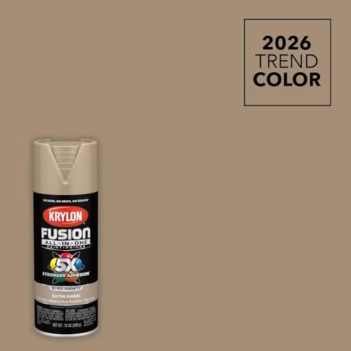 Image of Krylon Fusion All-In-One Adhesive Spray Paint for Indoor /Outdoor Use, 12 oz, Khaki
