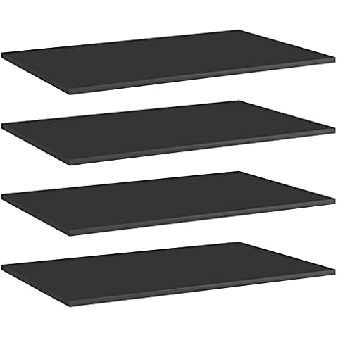 Tidyard 4 Piece Bookshelf Boards Chipboard Replacement Panels Storage Units Organizer Display Shelves High Gloss Black for Bookcase, Storage Cabinet 31.5 x 19.7 x 0.6 Inches (W x D x H) Cover