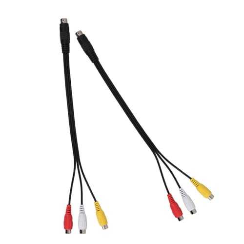 OSOLADY 4-Pin S-Video to 3RCA Video Adapter Cable 2-Pack High-Definition Video Cable for Home Theater and TV Compatible Standard Devices