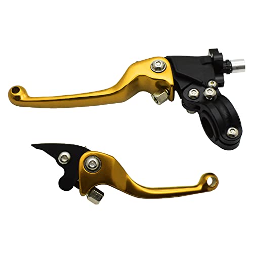 Rcrbt Folding Handlebar Clutch Brake Lever Set Fit For Bbr Crf Klx Yzf Motorcycle Dirt Bike Pit Bikes Parts Aluminum Alloy (Gold) #TOP3