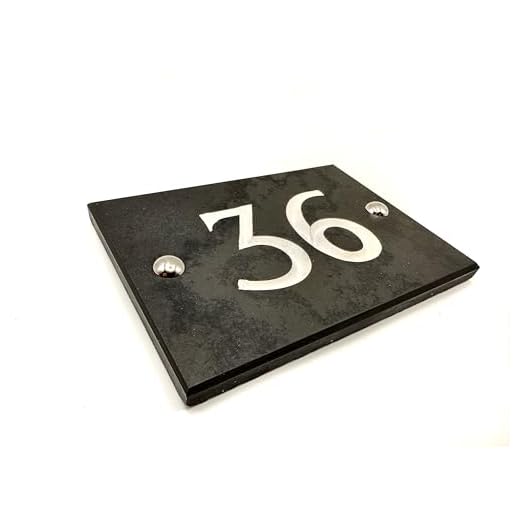 Hand Engraved Slate House Number – Deep V-Cut, Natural Stone, Weatherproof & Long-Lasting, Premium House Sign - 1 digit and 2 digit
