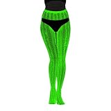 Generisch Im Dunkeln leuchtende Netzstrümpfe mit gestreiftem Muster transparente ausgehöhlte Strumpfhose für Damen Abendpartys besondere Anlässe (Purple, One Size)
