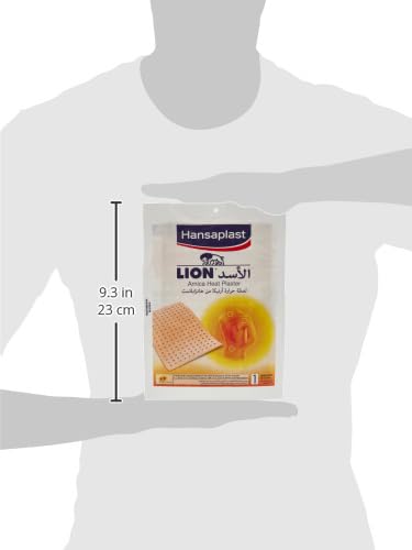 Hansaplast Lion Arnica Heat Plaster with Arnica Flower Extract, for the Relief of Aches and Pains, Local Treatment for Joint and Muscle Pain, 1 Skin Patch 12x18cm