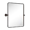TEHOME 20×24 Oil Rubbed Bronze Pivot Bathroom Vanity Mirror 24×20 Metal Framed Dark Bronze Rectangle Tilting Beveled Vanity Mirrors for Wall