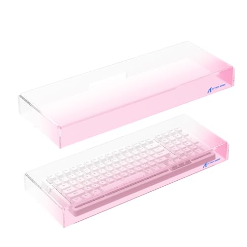 Cubierta antipolvo de acrílico rosa que protege teclados mecánicos de 98 teclas contra suciedad