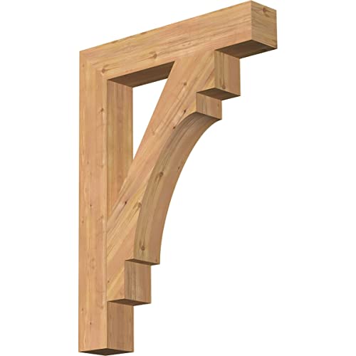 Ekena Millwork BKT06X32X44MRC05SWR Merced Block Bracket, 32" D x 44" H Rustic Wood, 5 1/2"W Western Red Cedar (Smooth)