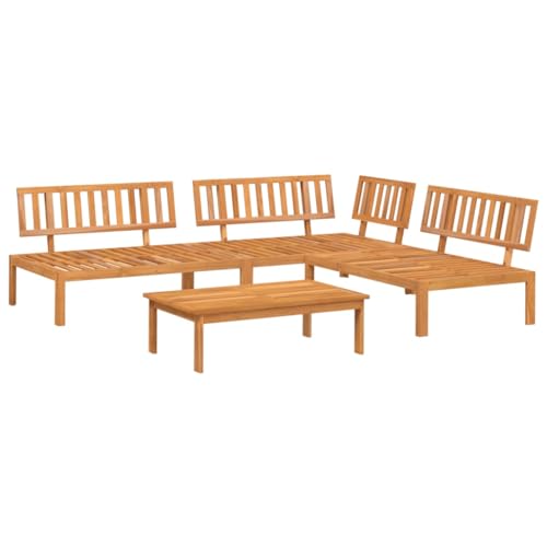 vidaXL Salon Palette de Jardin 4 pcs Bois d'acacia Massif, Ensemble de canapés de Jardin, canapé...