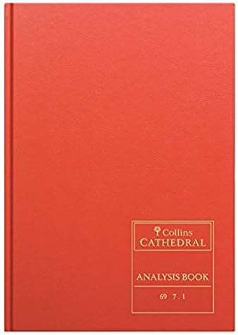 Collins Debden Ltd 060602 69 Series Cathedral A4 Analysis Book, 14 Cash Columns, 96 Pages, Red