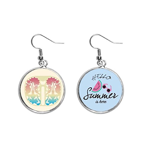 Pendientes de sandía ligeros que decoran el lóbulo con flores amarillas este verano