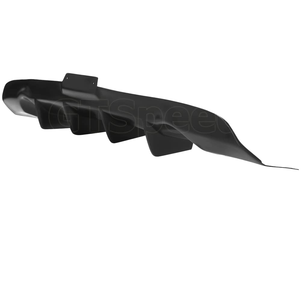 GT-Speed Compatible/Replacement for Rear Bumper Lip, 4-Fins Style PU Rear Lip Diffuser Black, Fits 2003 2004 2005 2006 2007 Infiniti G35 Coupe Only