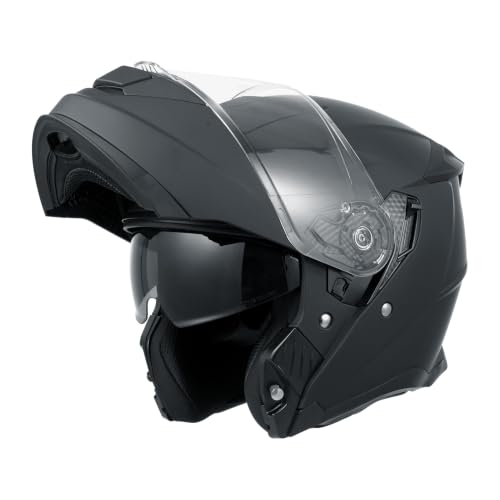 ANYPASS Motorcycle Helmet,Modular Motorcycle Helmet,Matte Black XL