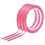  TOP-VIGOR Whiteboard Tape 6mm x 66m, 3 Pack Thin Self Adhesive Dry Erase Tape for White Boards, Grid Line Marking, Floor Signs, DIY Craft, Pink