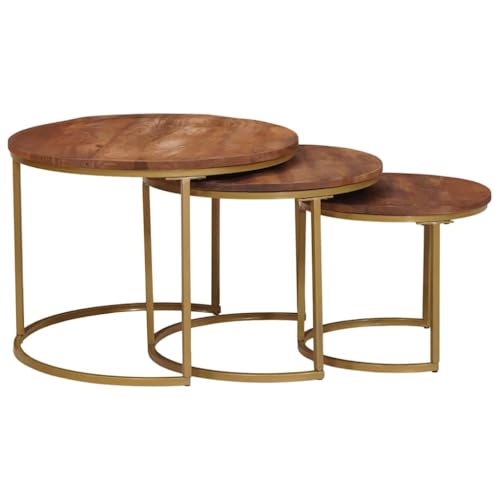 Table d'Appoint Industrielle Empilable pour Salon et Bureau Moderne - 4