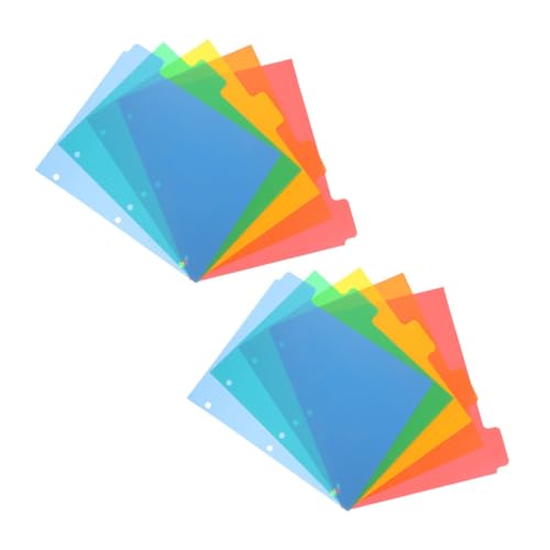 ledmomo 10個 バインダー仕切りタブ 耐久性製 ラベル書き込み可能 書類整理用類インデックスページ 職場や学校のノート ファイル整理に