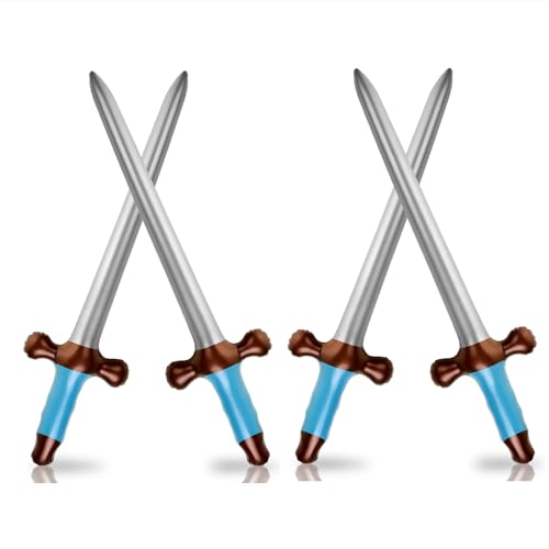 4 Pcs Inflatable Swords, 24in Inflatable Pirates Swords Pirate Party Supplies for Theme Party Birthday Swimming Pool Party Cosplay Halloween Costume Accessories Stage Props