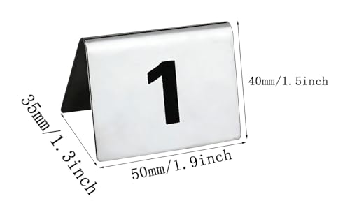 Cartes de numéro table double face acier inoxydable durable - 2